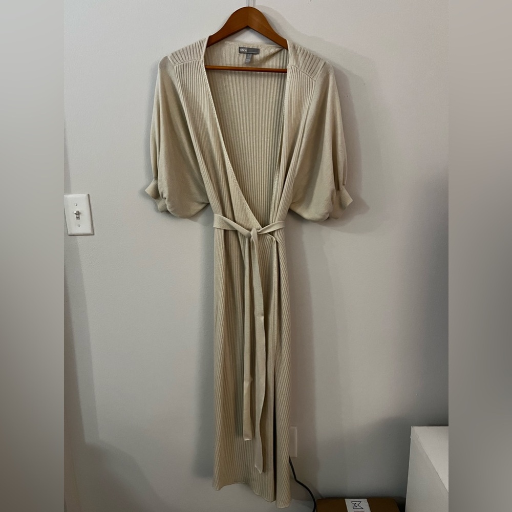ASOS nude knit wrap midi dress in size US 10
